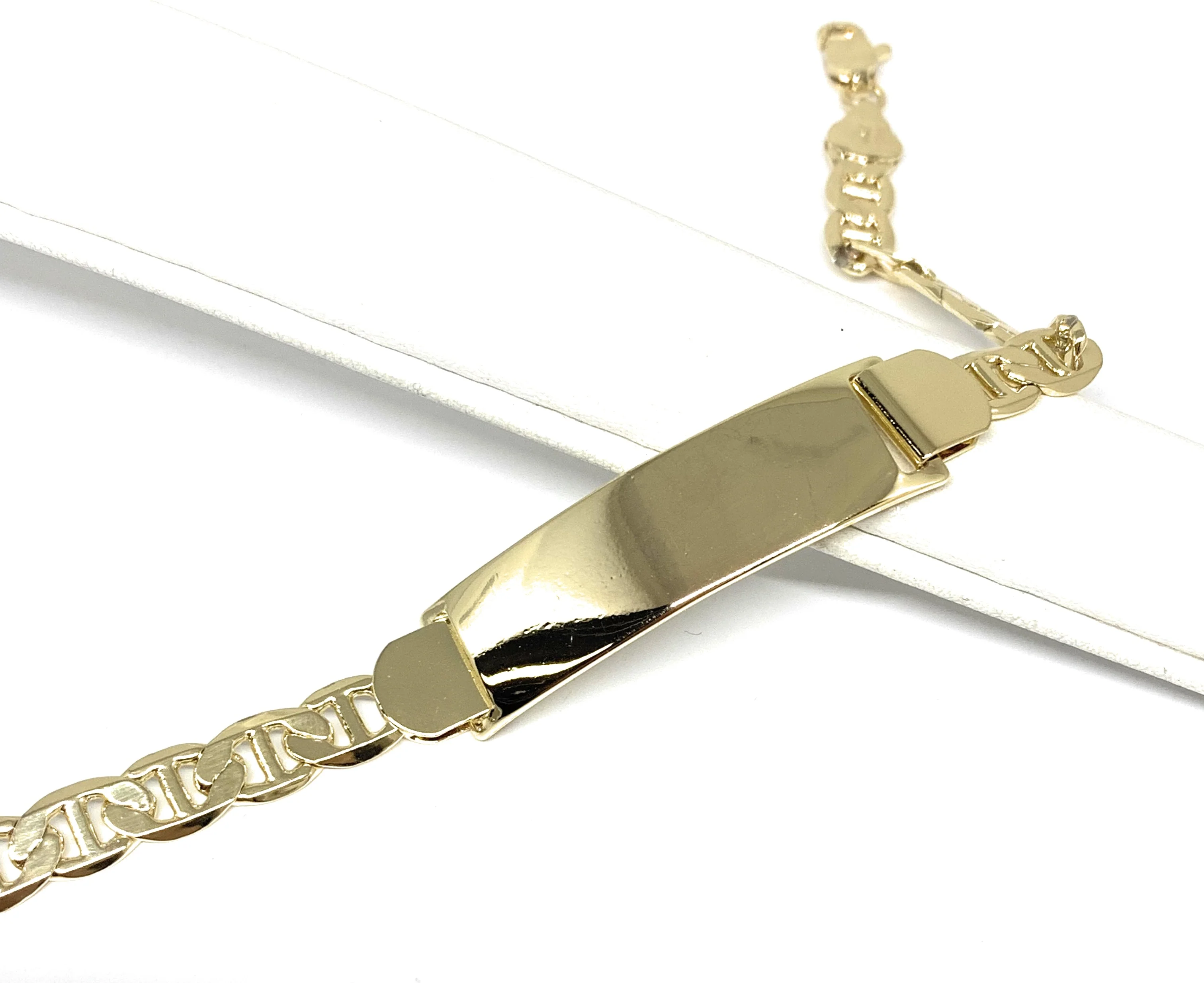 Men’s Gold Plated ID Bracelet VALENTINO Mariner Link 8.5” 8mm Width Esclava - Image 3