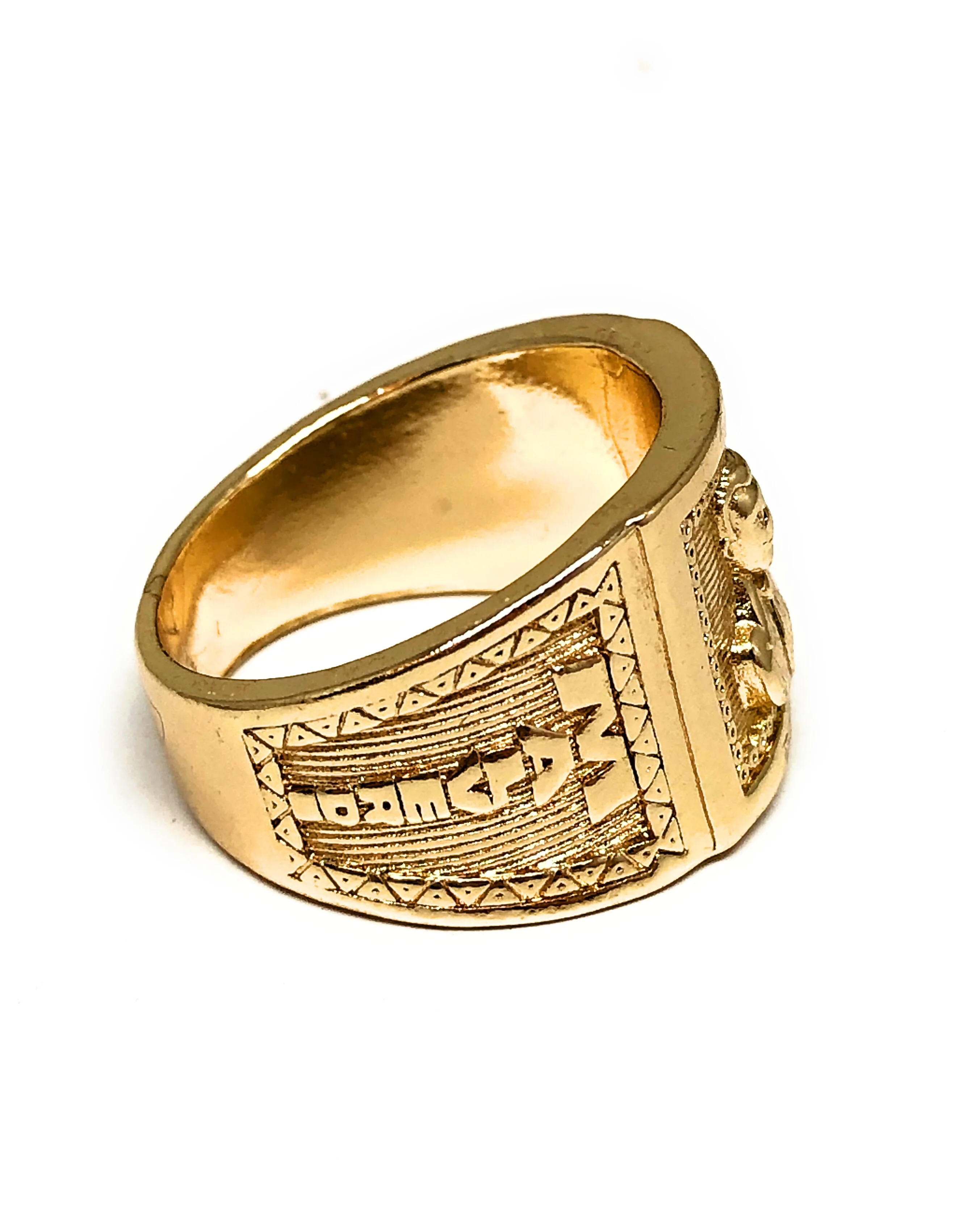 Men's Gold Plated Jesus Malverde Sinaloa Ring Anillo - Image 2