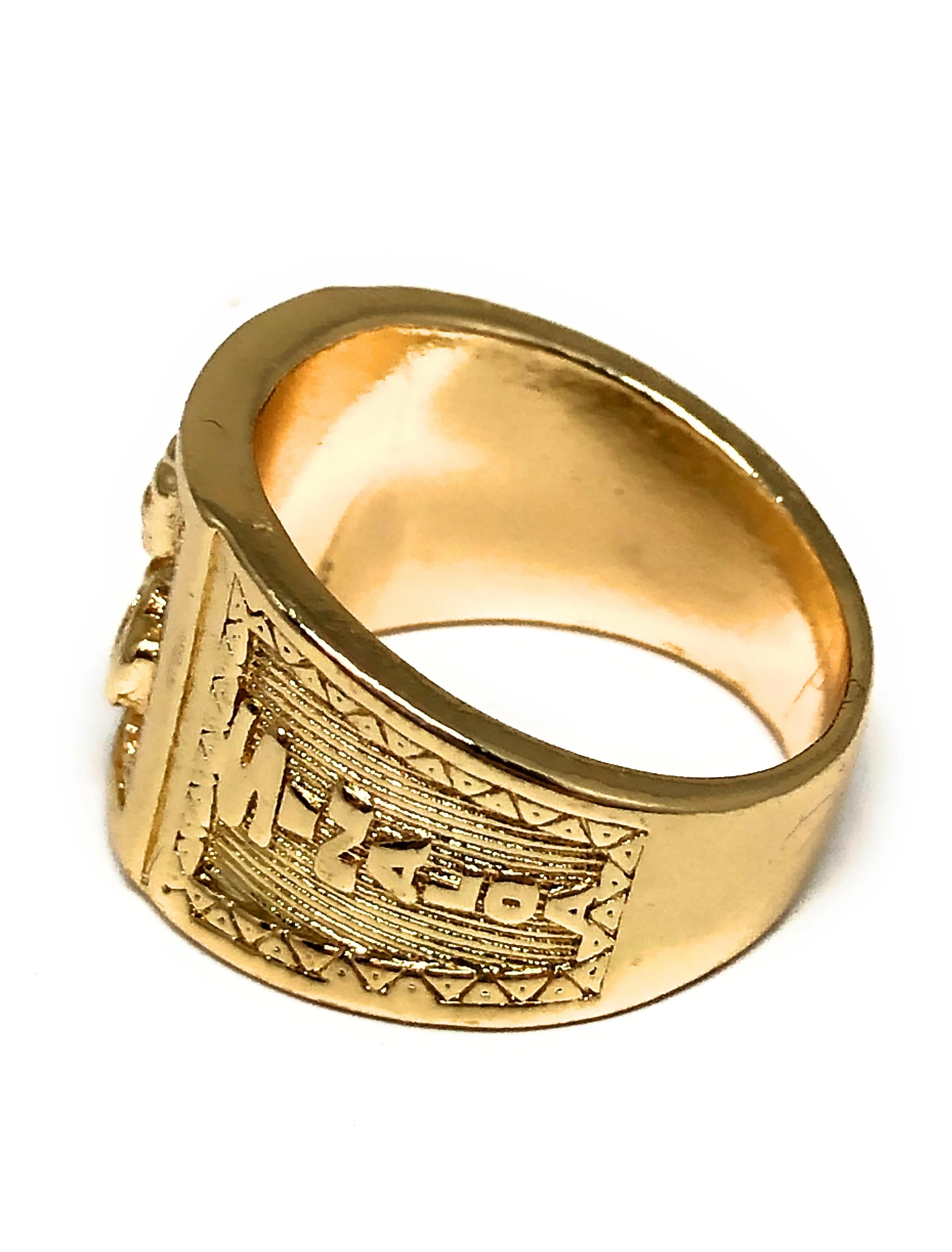 Men's Gold Plated Jesus Malverde Sinaloa Ring Anillo - Image 3