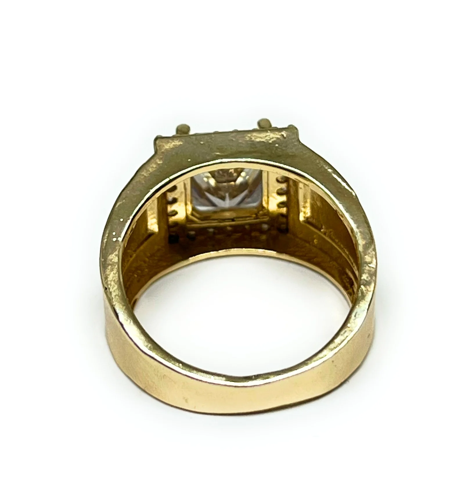 Men's Gold Plated Single Stone Cubic Zirconia Ring Anillo - Image 12
