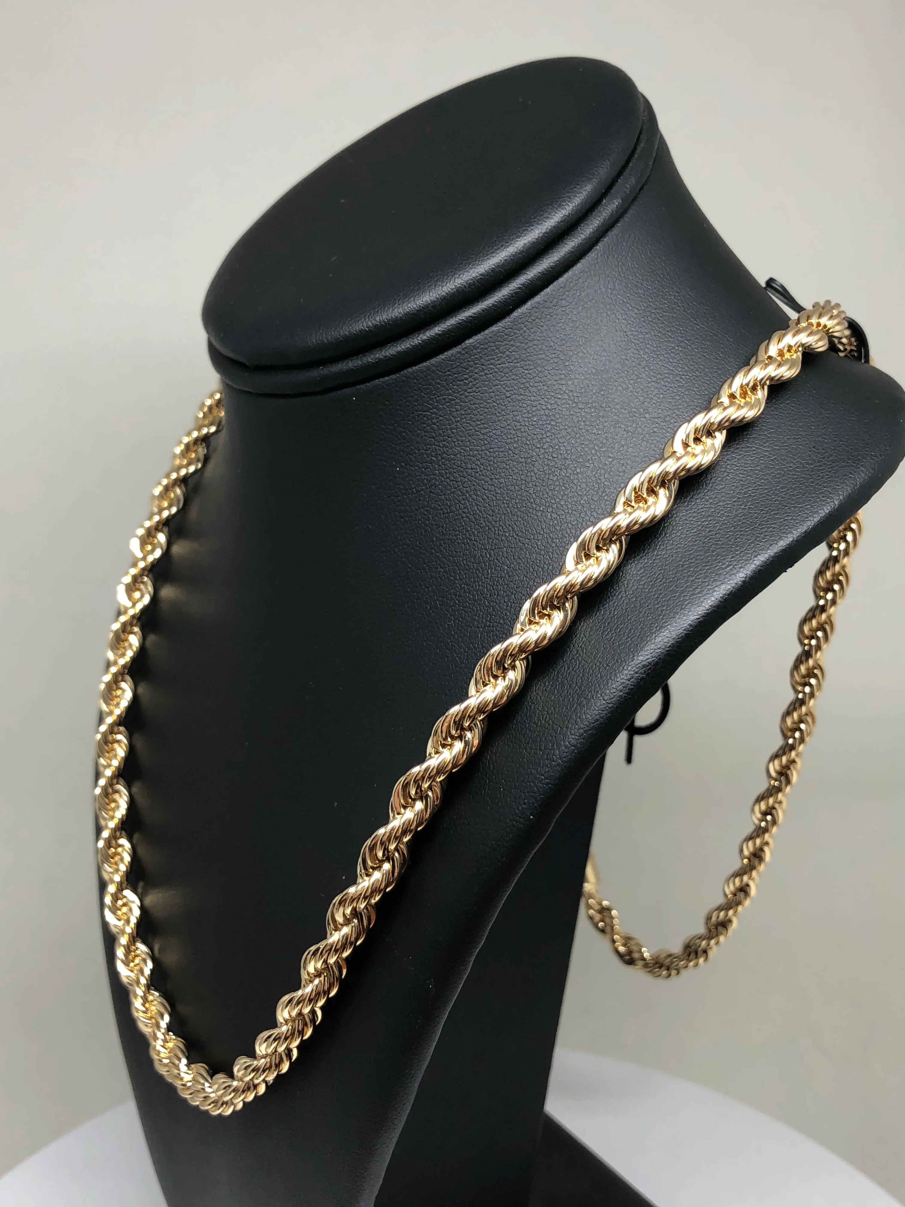 Men's Large Hip Hop 24-30 Inch Rope Chain Gold Plated 3.5-6mm Width - Image 10