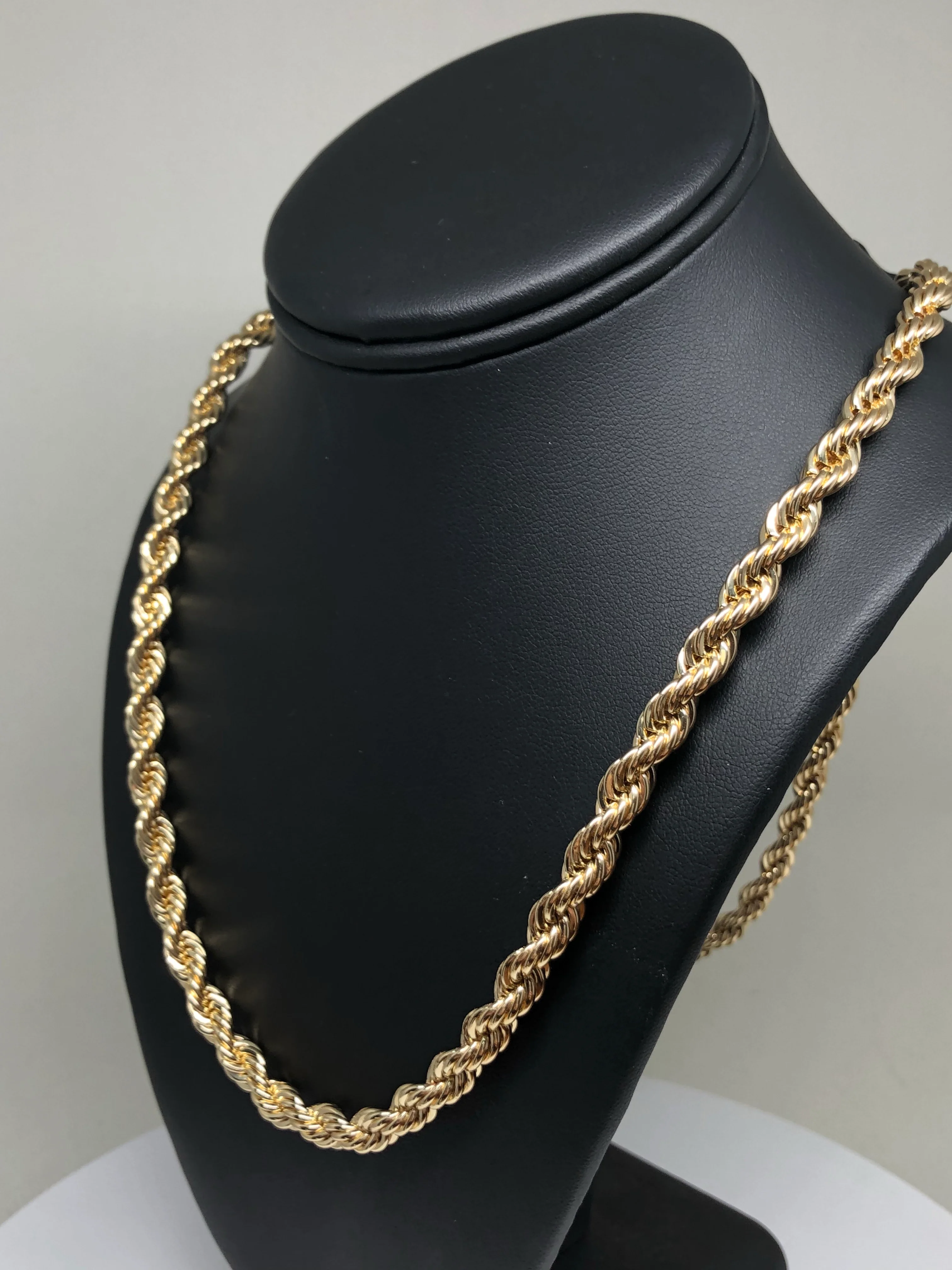 Men's Large Hip Hop 24-30 Inch Rope Chain Gold Plated 3.5-6mm Width - Image 7