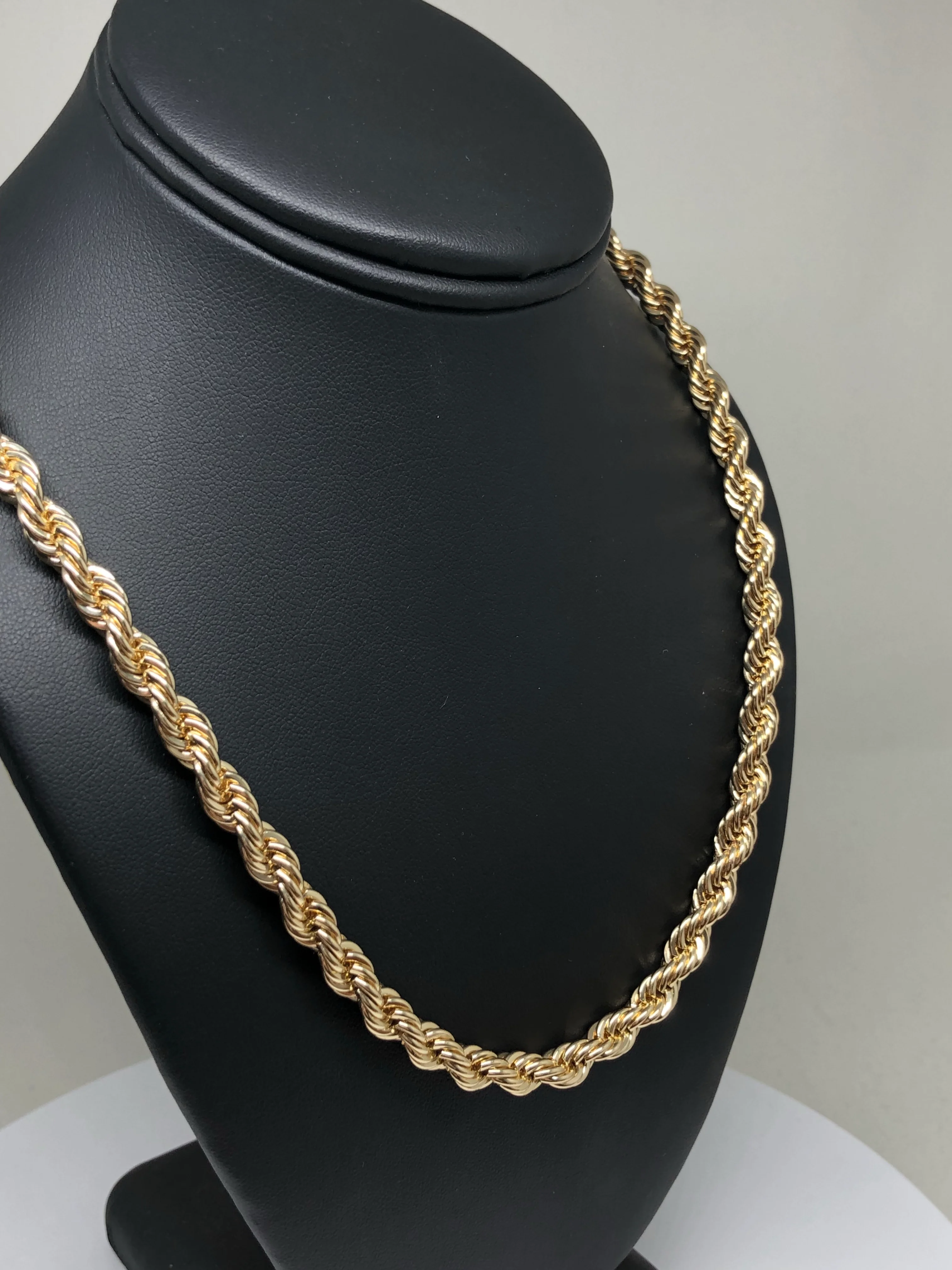 Men's Large Hip Hop 24-30 Inch Rope Chain Gold Plated 3.5-6mm Width - Image 8