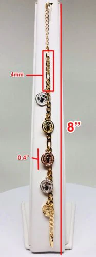 San Benito Pulsera Saint Benedict Bracelet Oro laminado 7.5" Tres Colores - Image 2