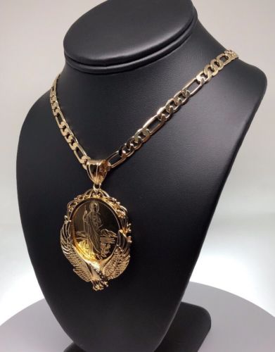 Gold Plated San Judas Tadeo Virgen Centenario Pendant Necklace - Image 8