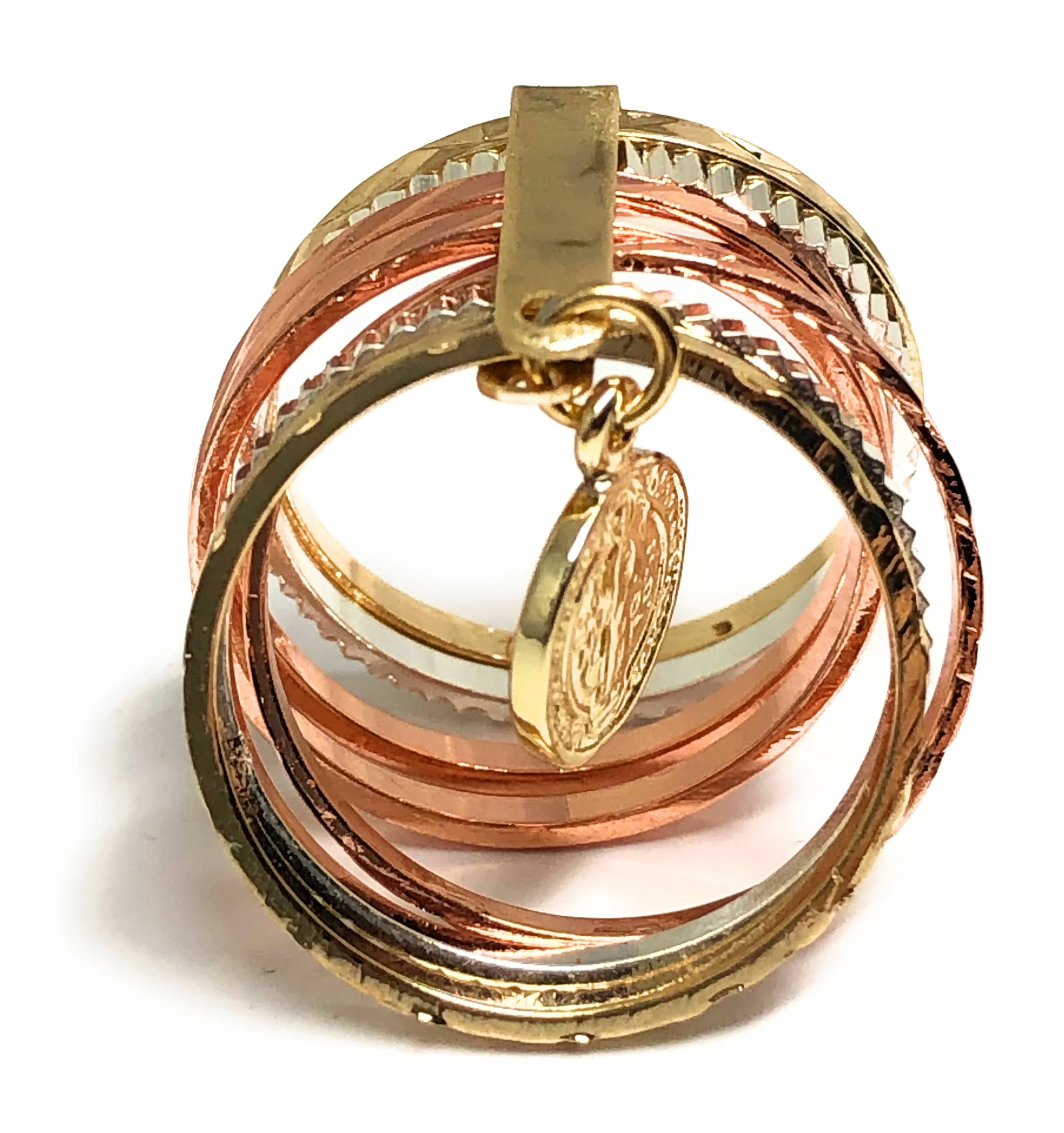 Tri-Color Gold Plated Semanario Saint Benedict Ring San Benito Anillo Semanario Tres Colores - Image 4