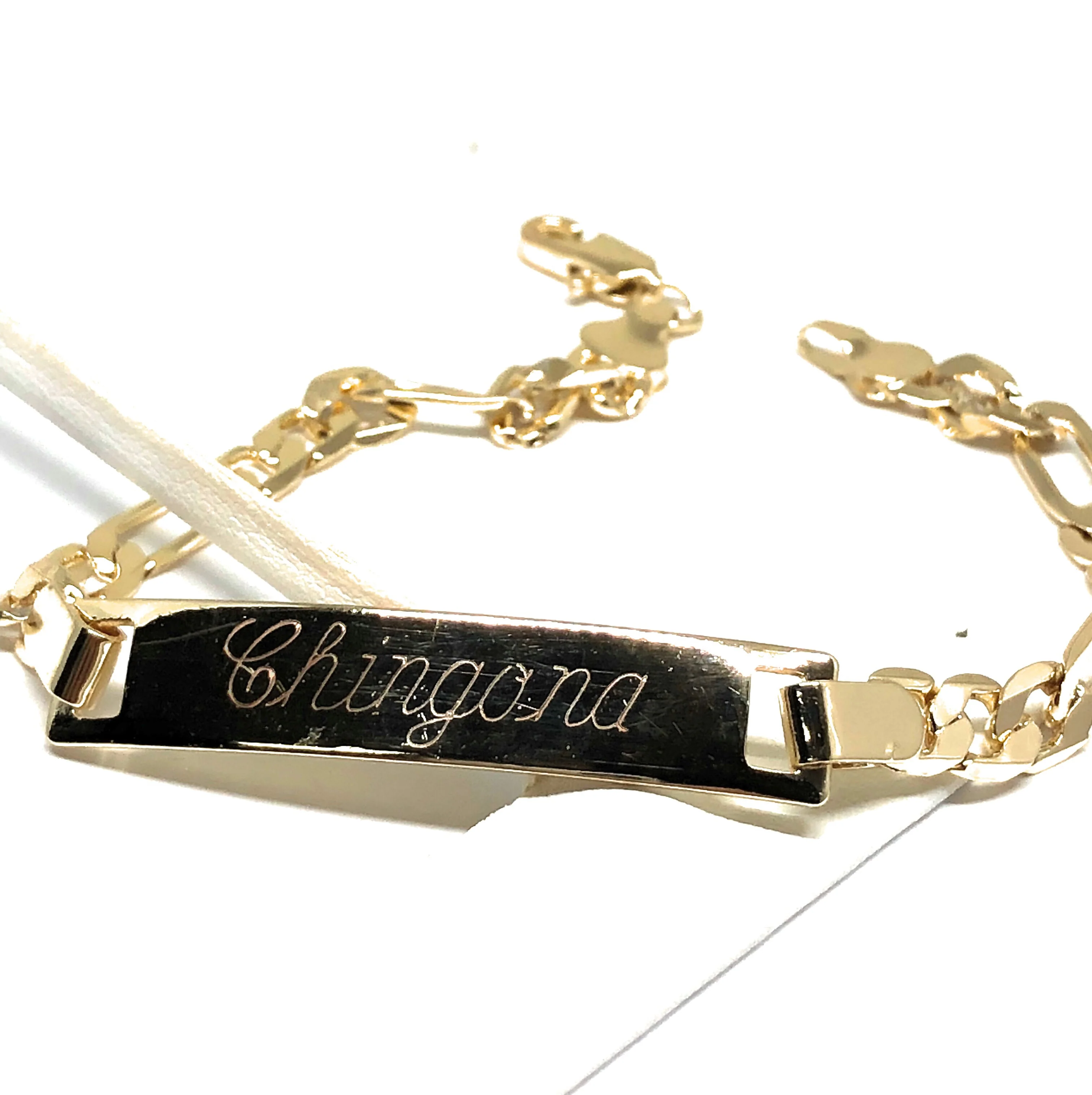 Women’s Gold Plated “Chingona” Bracelet 7.5” 5.5mm Width Esclava - Image 3