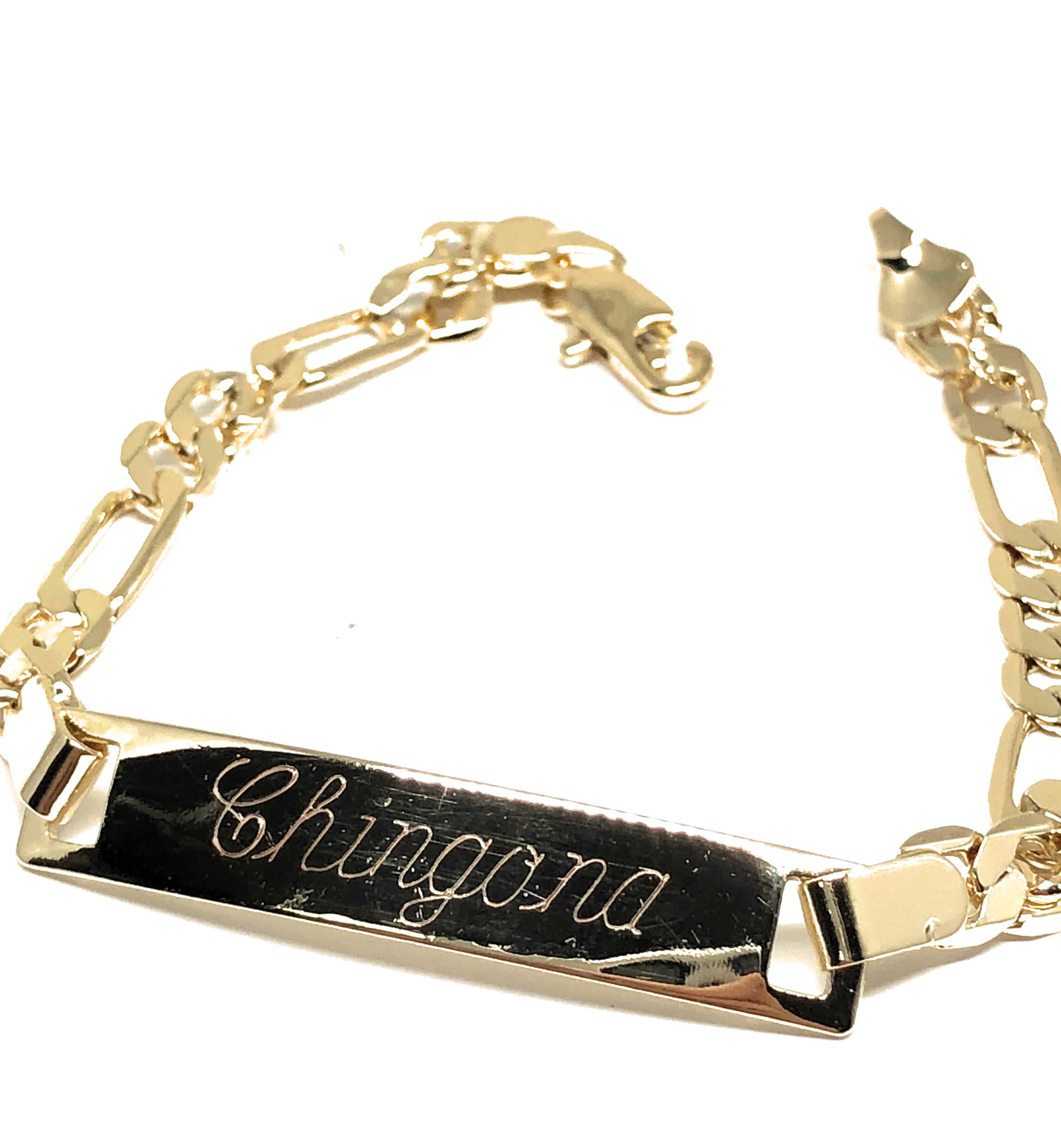 Women’s Gold Plated “Chingona” Bracelet 7.5” 5.5mm Width Esclava - Image 4